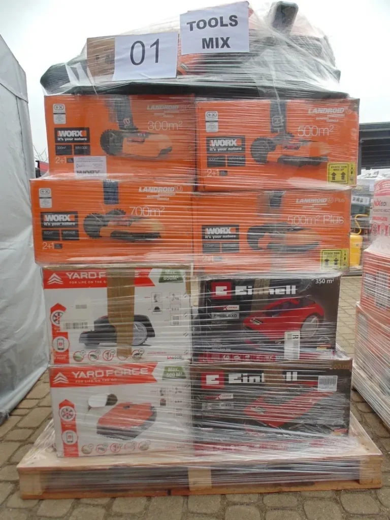 Paleta z kosiarkami robotami – Worx Landroid, Yard Force, Einhell, numer 01 TOOLS MIX