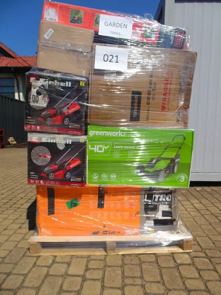 Paleta z narzędziami ogrodowymi – kosiarki Einhell, Greenworks 40V Lawn Mower, Nitro, numer 021 GARDEN TOOLS