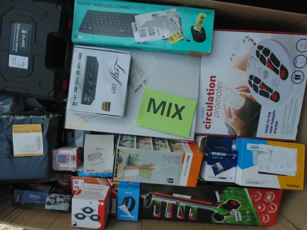 Paleta zwrotów mix – elektronika, sprzęt RTV, klawiatura bezprzewodowa Logitech, urządzenia do masażu, akcesoria