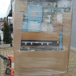 Palety z oświetleniem – paleta MIX z lampami i oprawami LED w kartonach, owinięta folią, magazyn PaletyMix Łomianki